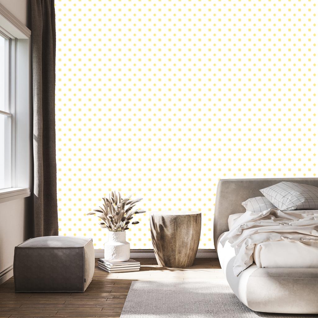 White and cream dots wallpaper, white background for living room and bedroom 50x1000