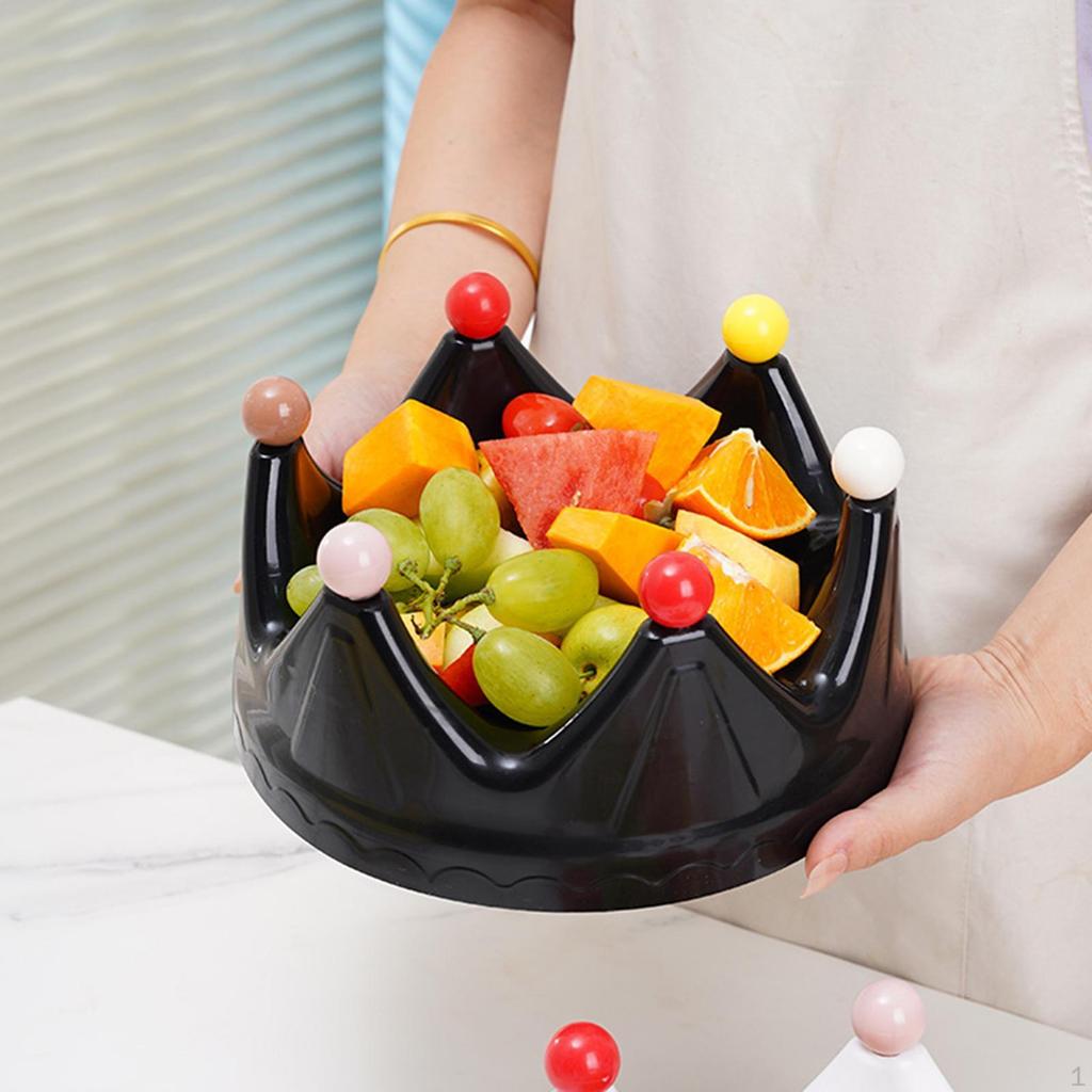 Crown Fruit Plate Candy Serving Photo Props Tray Decoration for Dining Room Table