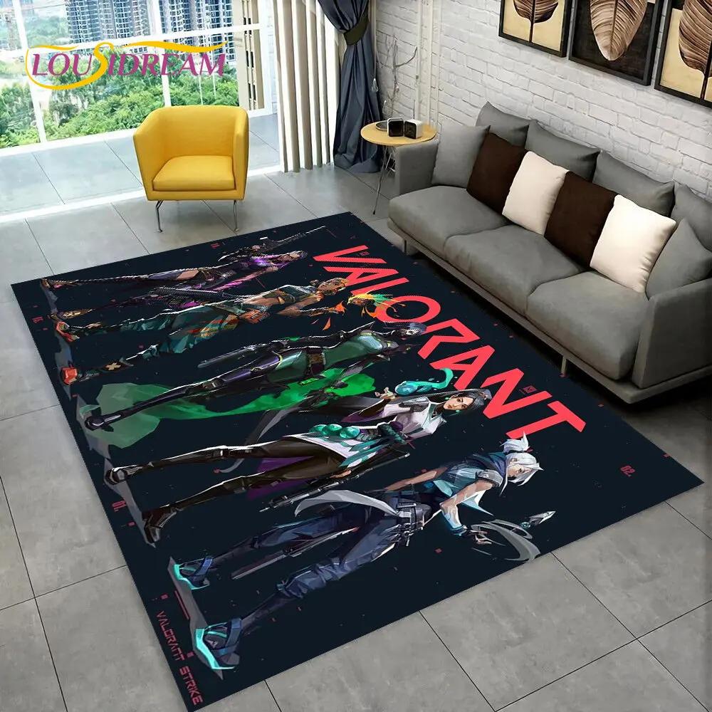 Tappeto da Gioco HD Serie Valorant, Tappeto per Casa Soggiorno Camera da Letto Divano Zerbino Decorazione, Tappetino Antiscivolo per Giochi per Bambini