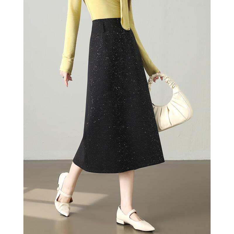 TERRE BLEUE Women s Sequin A-Line Skirt L