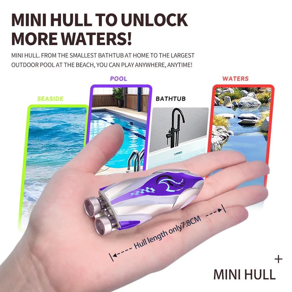 Mini Remote Controlled Boat Rc Stunt Boats 360 Degree Radio Remote Controlled Ship with Led Light Pool Water Toy Pool Toys Boys