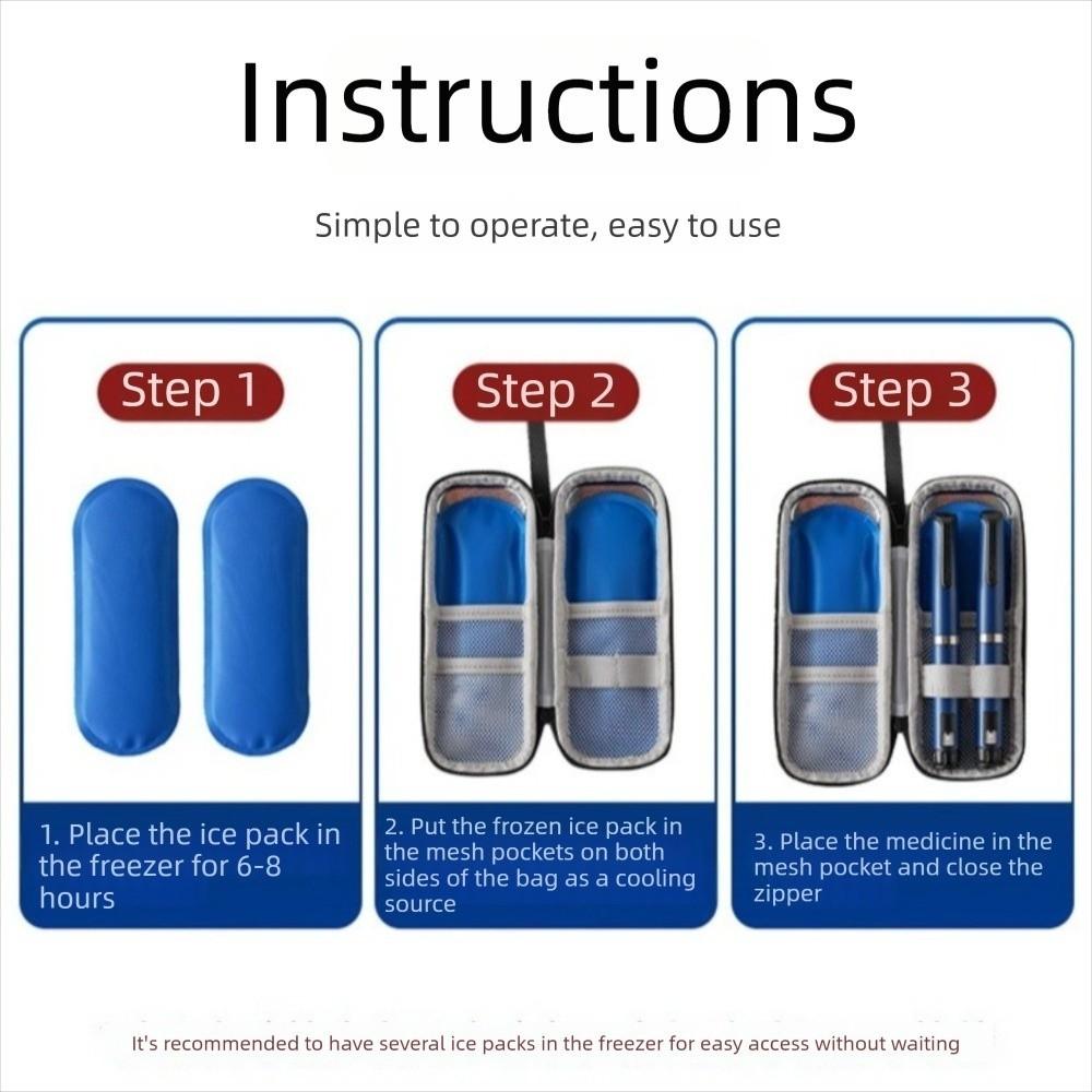 Thermal Insulated Insulin Cooler Travel Case Waterproof Refrigerated Insulin Cooling Bag Wear-resistant Shockproof
