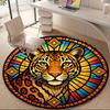1pc Tiger Stained Office Round Area Rug, Indoor Mat Suitable ForOffice, Under Office Chairs Bedroom Living Room Home Decor, Room Decot023