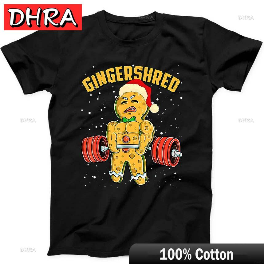 Gingershred Gym Bodybuilding Gingerbread Funny Gift Tee Black T Shirt Clothing Punk Y2K Stylish Tees Shirts Girls France Camisa 4XL