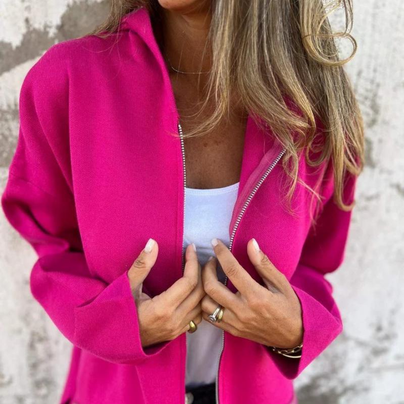 Autumn and Winter Women's Clothing, New Style, Long Sleeved Hooded Jacket, Loose, Fashionable, Casual, Medium To Long Style, Cardigan, Jacket, Women's
