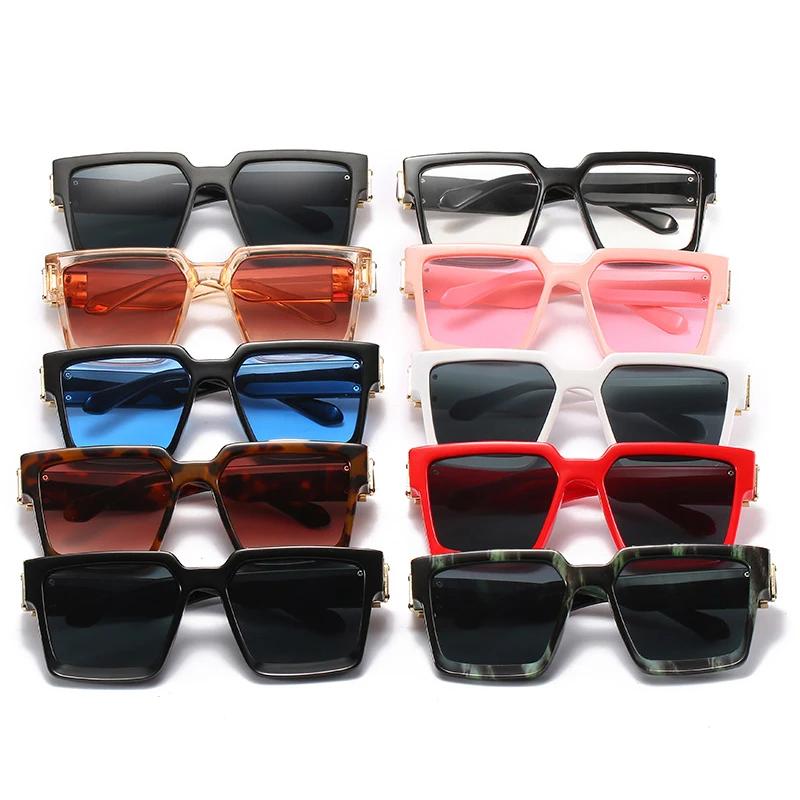 New Luxury Brand Designer Square Oversized Sunglasses Men Women  Fashion Thick Frame Glasses Mens Uv400 Male Celebrity