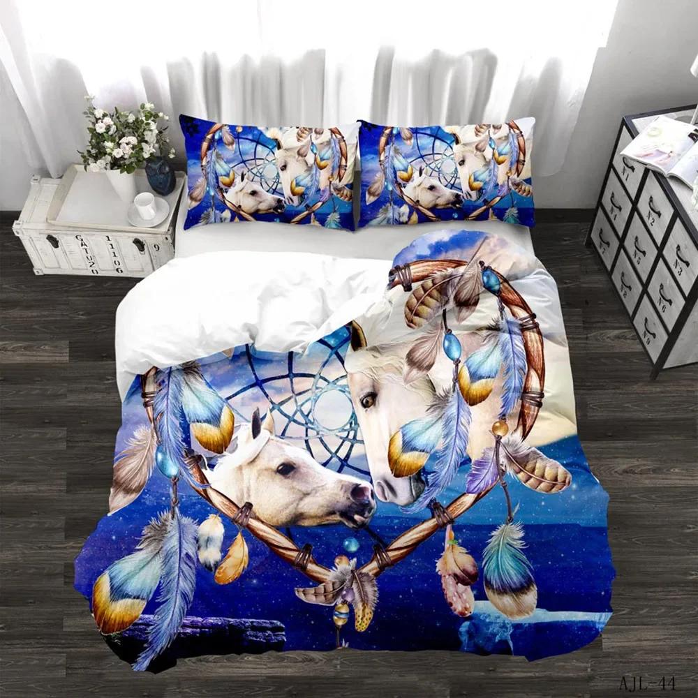 Comforter Pastoral Flowers Animal Unicorn Bedding Set Winter S Reactive Printing Kids Adult Bedding Sets 100% High Quality