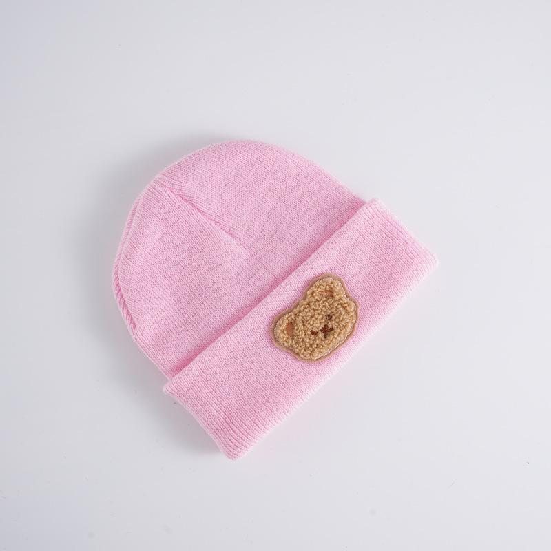 

Корейская мультяшная шапка с медведем для малышей, зимняя теплая вязаная шапка для новорожденных мальчиков и девочек, мягкая шапка для младенцев и малышей, детские шапки, чепчик