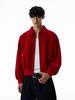 Herr Retro Röd Harrington Jacka Rock - Vår/Höst Motorcykel Stil