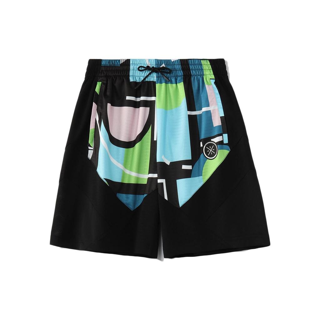 Li Ning Classic Pattern Loose Casual Sports Shorts Unisex Shorts Black AAPR215-4