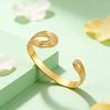 Irregular Cuff Bracelet for Women,Stainless Steel Textured Open Geometric Bangle Bracelets,18K Gold Plated Jewelry Gift