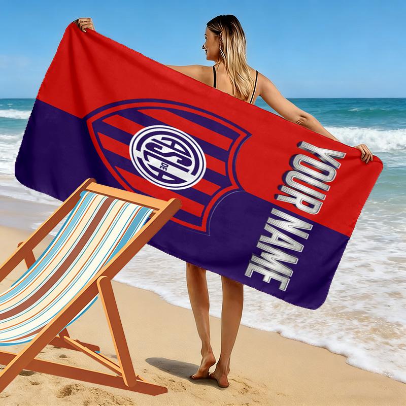 Name Custom San Lorenzo Logo Print Beach Towel, Large Soft Quick Dry Towel for Beach Camping Swimming
