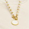 Faux Pearls And Shell Layering Necklace Suitable Stylish Clavicle Chain For Commuting Dating Or Parties