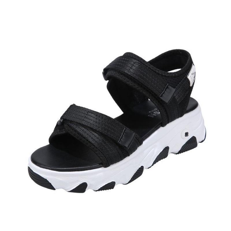 Damen Plateausandalen im Dad-Stil, Verstellbares Klettverschluss-Design, Hohe Plateau-Sohle für Strand und Freizeit
