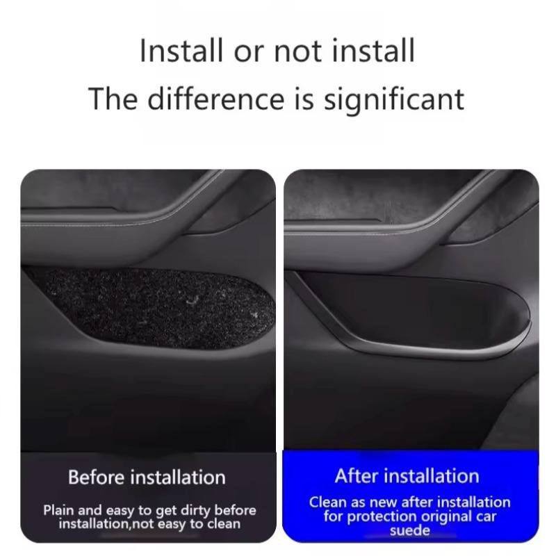 TPE Car Door Side Storage Box Full-Cover for Tesla Model Y Juniper 2025 Front and Rear Door Tray Organizer Waterproof Pocket Box