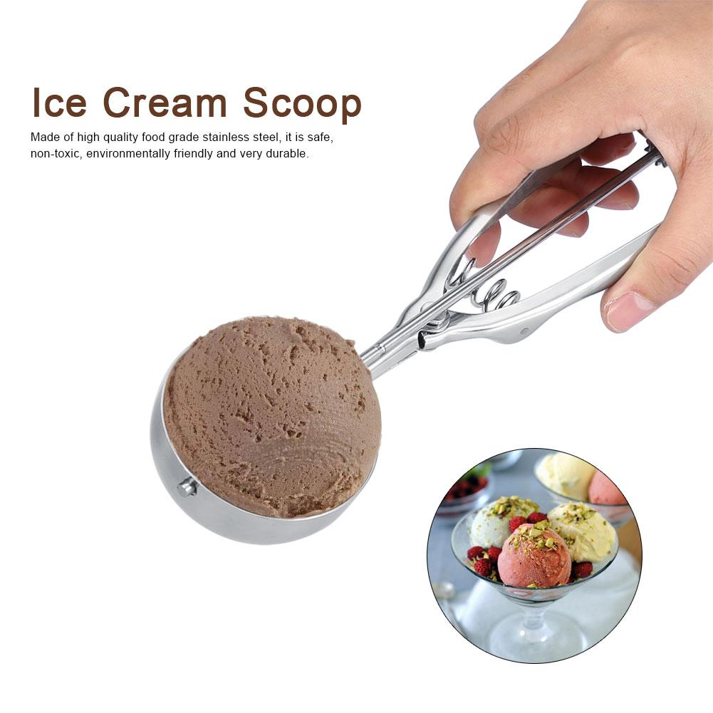 Household Stainless Steel Ice Cream Spoon Scoop Cream Dipper Kitchen Accessories (Small)