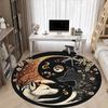 1pc Wolf Moon Office Round Area Rug, Indoor Mat Suitable For Office, Under Office Chairs Bedroom Living Room Home Decor, Room Deco