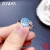 925 Silber Blauer Topas Ring für Damen Hochzeit Mode Schmuck