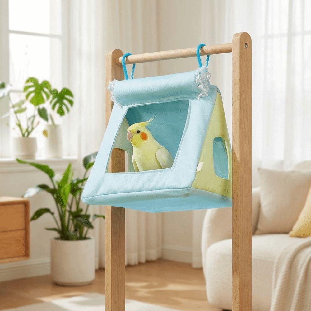 Breathable Net Triangle Bird Hammock Drop Stitch Comfortable Bird House Bite Resistant Hiding House Hanging Parrot Nest