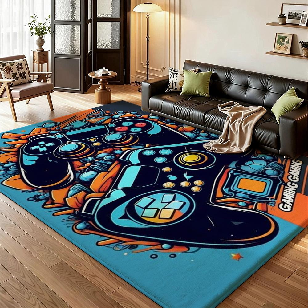 Colorful Game Controllers Patterned Rug Absorbent Nonslip Carpet For Bedroom Kitchen Bathroom Home Decor Halloween Gift