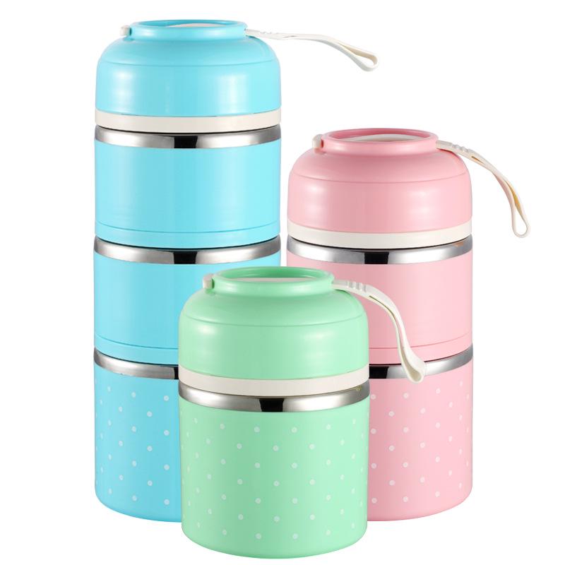 Z40 Portable Thermos Lunch Box Food Container 2/3 Layer Bento Box Stainless Steel Insulated Lunch Box for Food Storage Container