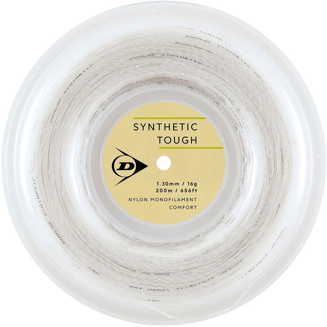 Dunlop Synthetic Tough Tennis DSTA22001 String, Roll, 200m, White, 1.30/16G, белый
