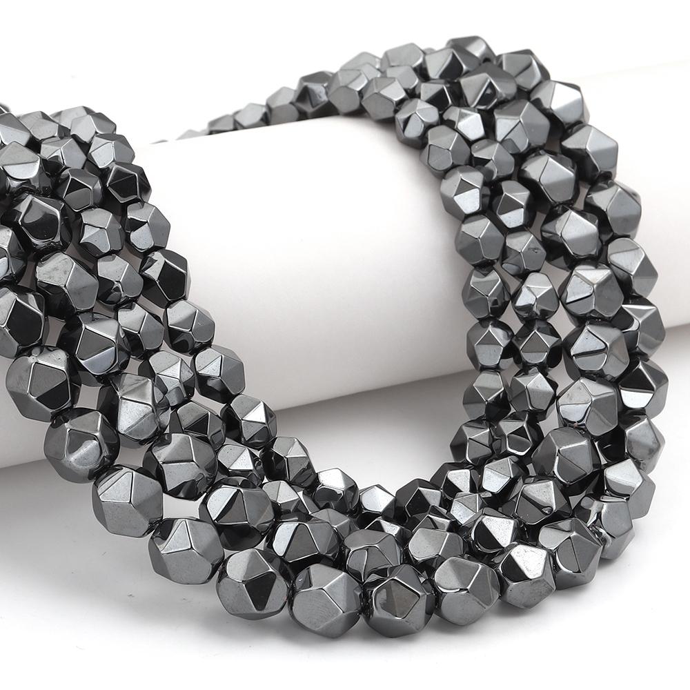 2/3/4/6/8/10mm Natural Black Hematite Stone Beads Faceted Loose Spacer Bead For DIY Jewelry Making Necklace Bracelet Accessories