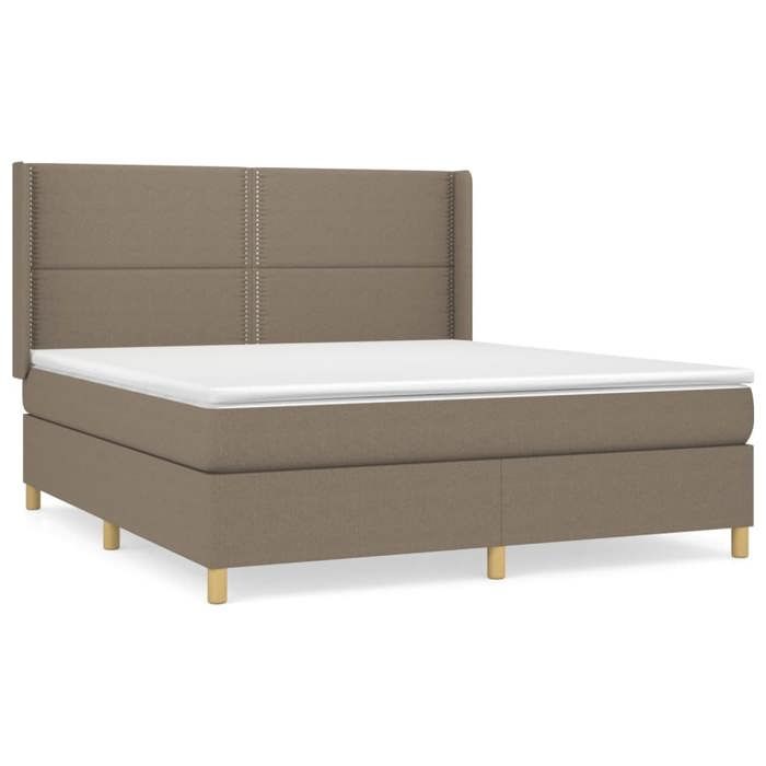 Sommier à lattes avec matelas - Maison Exclusive - 180x200 cm - Tête de lit réglable - Taupe