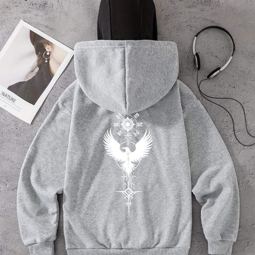 Men s Full Set Balaclava Zipper Hoodie - Black and White Pattern Sportswear Adjustable Double Hat Warm Top Coat XXXL серебряный 2298₽