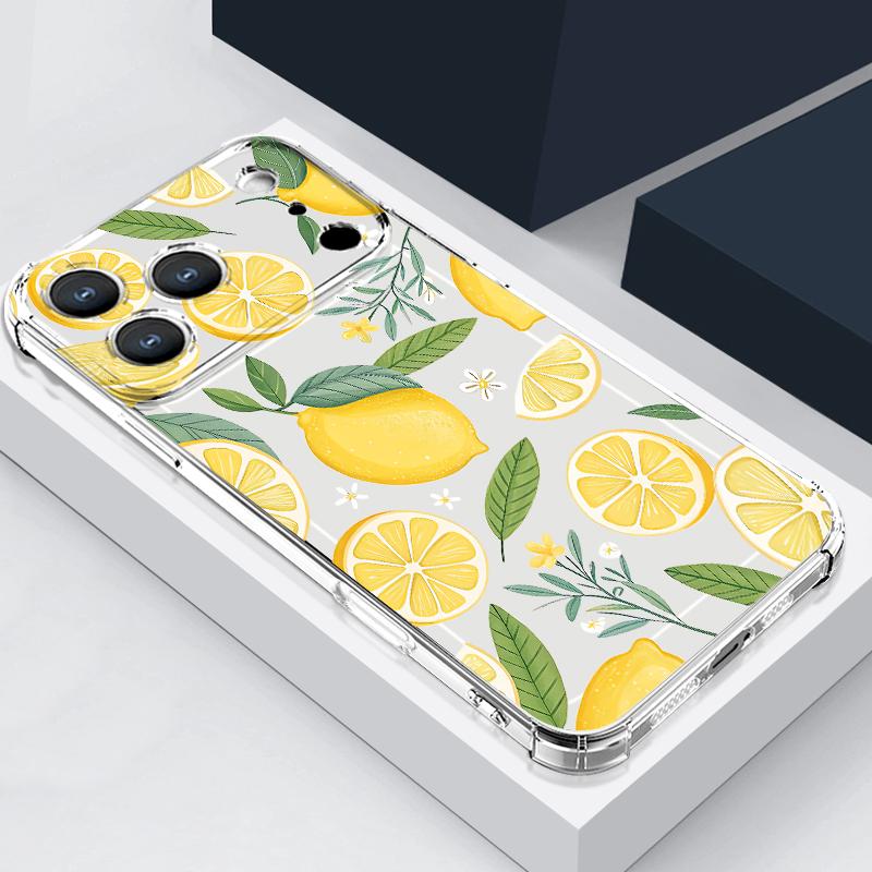 Kersenfruitpatroon Siliconen Telefoonhoesje Voor iPhone 17 Pro Max 16 15 Pro Max 14 13 12 Pro Max 11 Schokbestendig Zacht TPU Transparante Cover