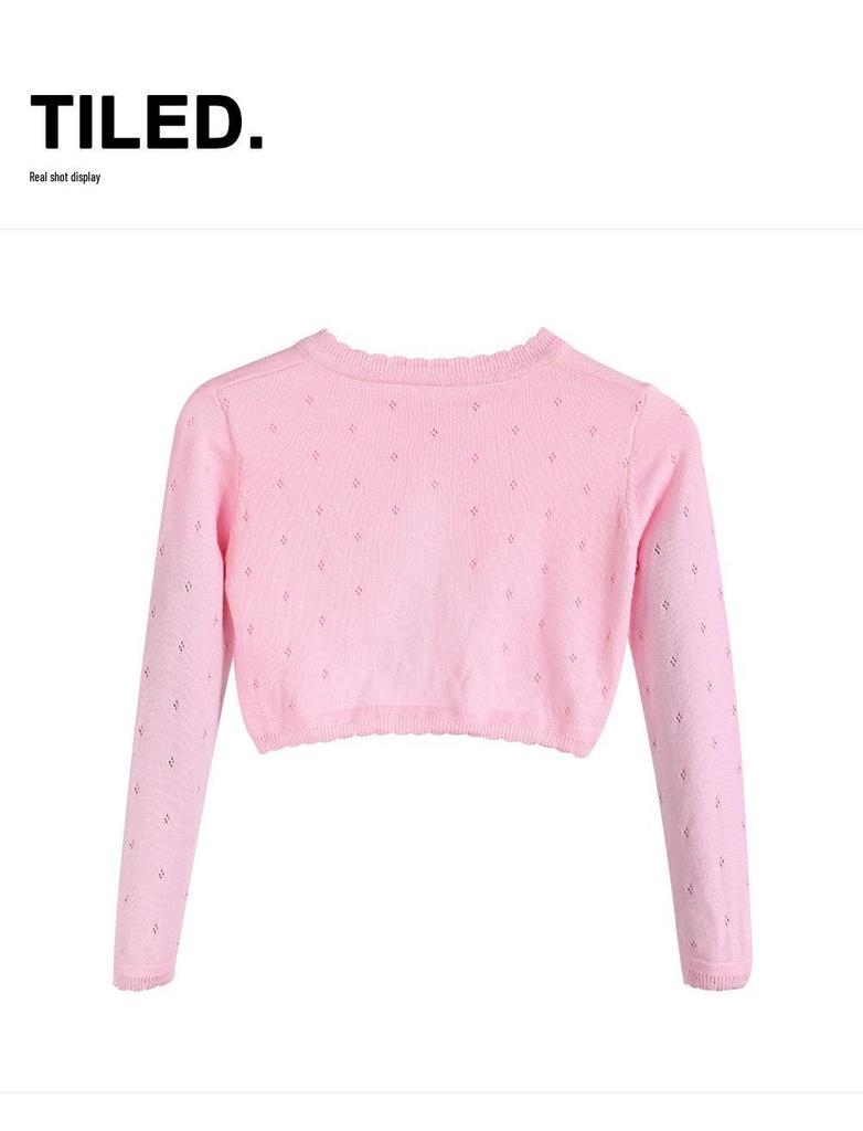 Κοριτσίστικη Μακρυμάνικη Μπλε Ζακέτα Καρντιγκάν Σάλι για Μπαλέτο