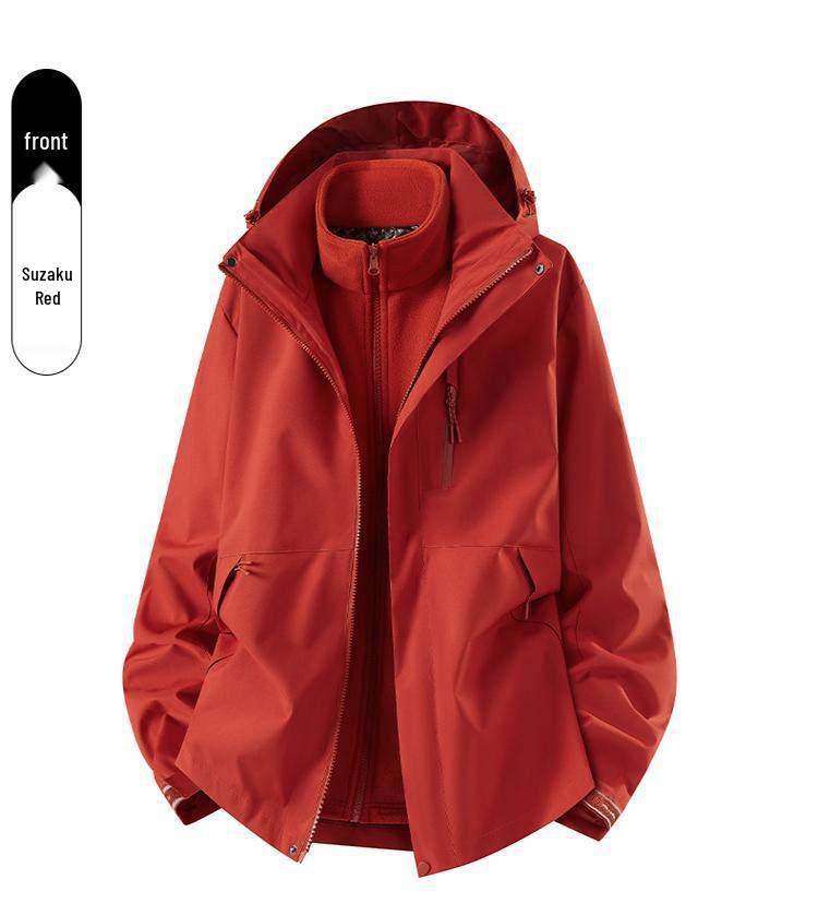 Three-in-One Expedition Jacket: Custom Winter Workwear with Logo Printing, Team Cotton Jacket, Plus Velvet Thickened.