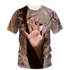 Sommer Herren Interessantes Kreatives Palmenprint T-Shirt Mode 3D Gedruckt Rundhals Kurzarm Locker Übergröße Oberteile Kleidung