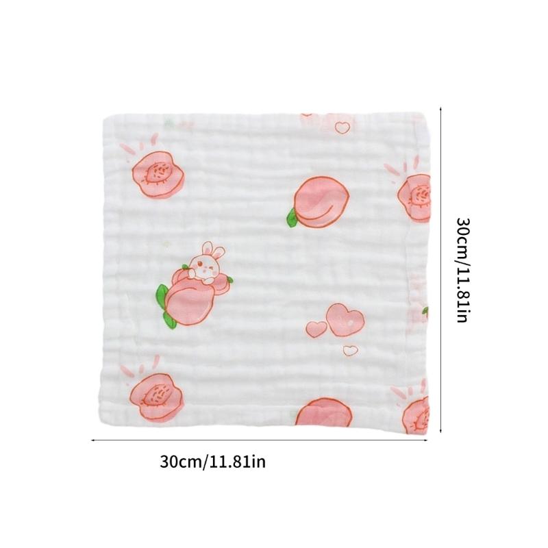 Cotton Baby Burp Cloth Soft and Breathable Newborns Washcloth for Teething Time Gentle Skin Care 30x30cm