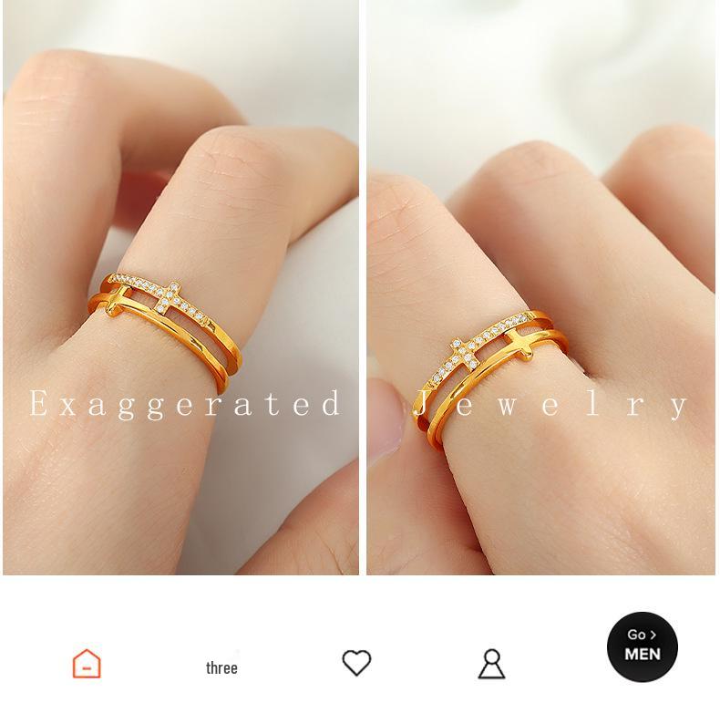 Trendiger Ring aus Titanstahl mit Einlage: Vielseitiger Luxusschmuck