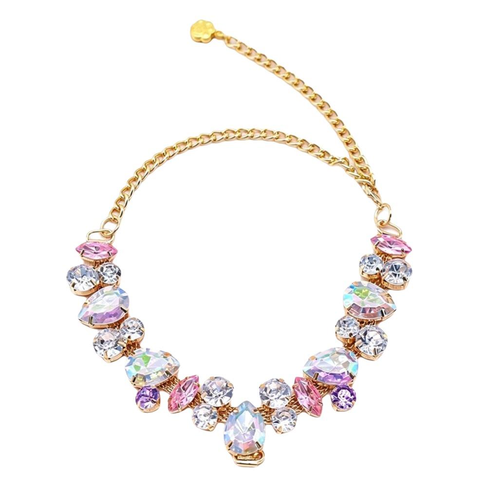 Stainless Steel Pet Necklace Adjustable Dog Collar Luxury Diamond Collar  For Cats