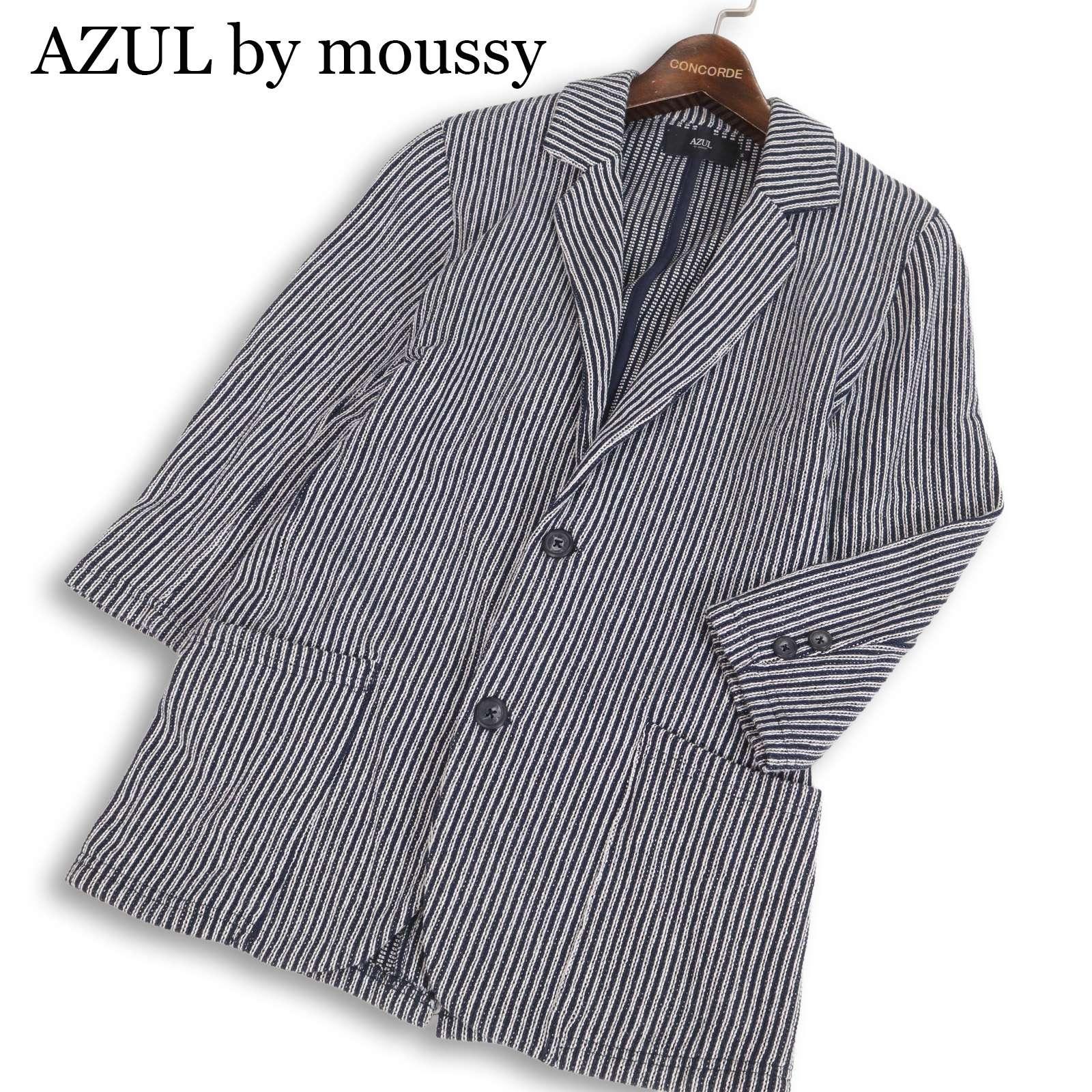 AZUL by moussy Spring/Summer 3/4 Sleeve Striped Uncon Tailored Jacket Sz.S Men s