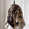  Brand Elegance Two-Sided Leopard Print Scarf Soft Warm Fringe Pashmina Shawl Autumn and Winter Coldproof Windproof Blanket