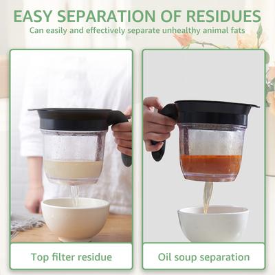 Fat Separator with Bottom Release 4-Cup Gravy Separator Measuring Cup Plastic Soup Oil Separator Fat Skimmer for Kitchen Cooking