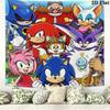 Sonic Hedgehog Wall Tapestry Aesthetic Wall Hanging Printed Fabric Blanket Decorative Tapestries For Bedroom Living Room Home Decor