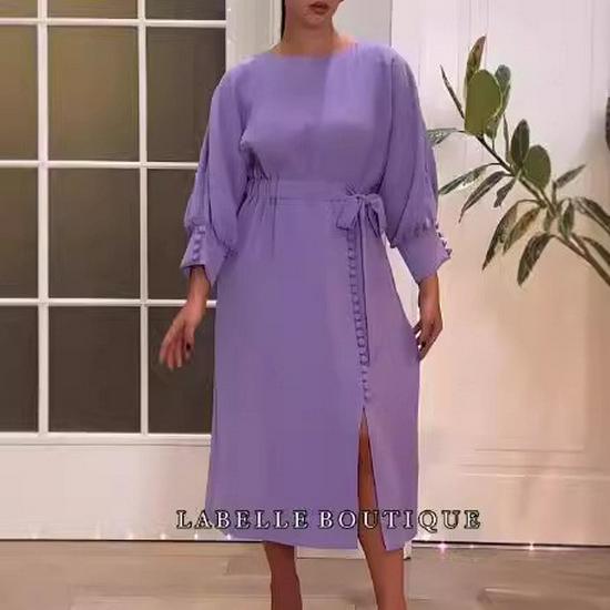 2024 Summer Women's Elegant Solid Color Dress: European & American Fashion Trend