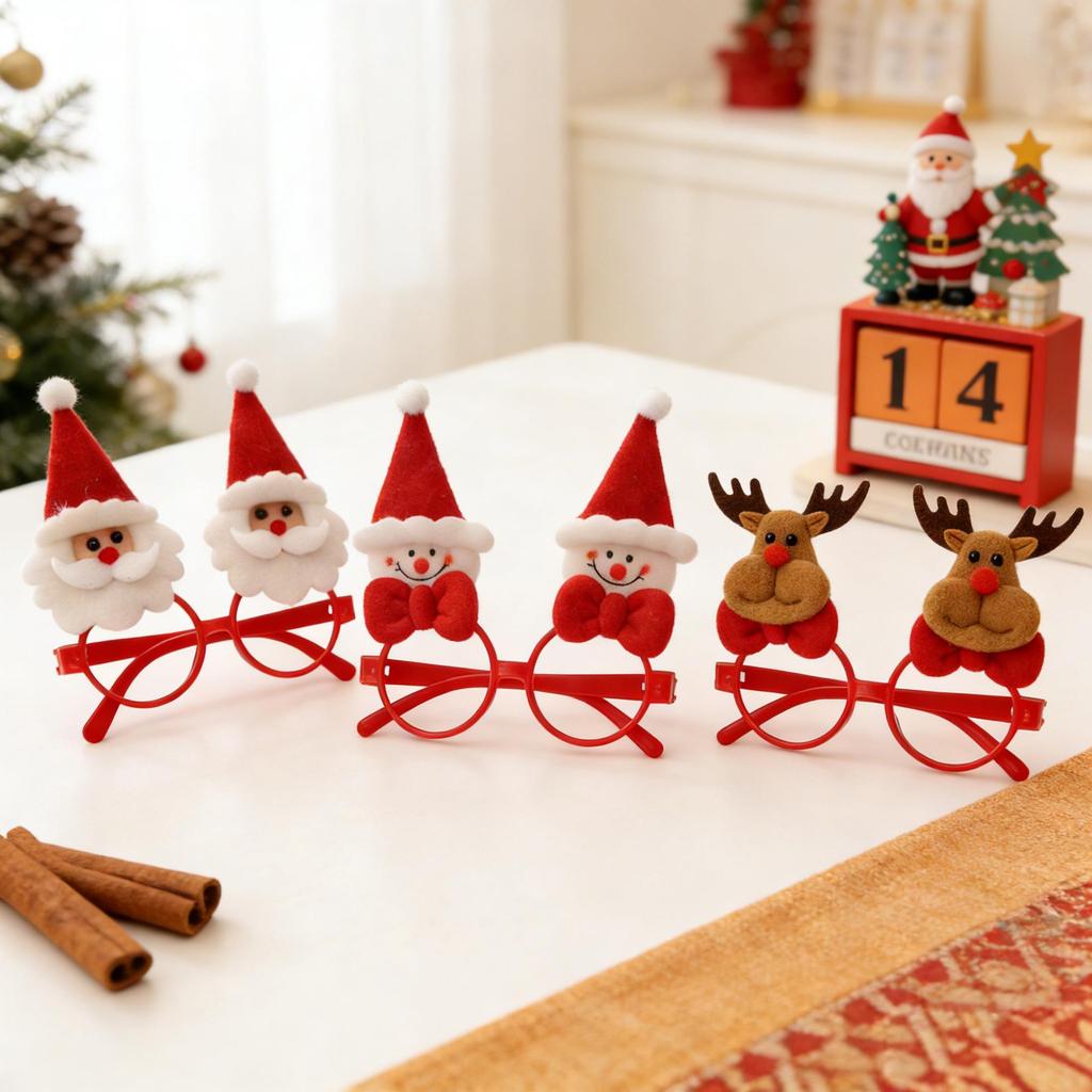 Santa Snowman Reindeer Glasses Frames - Holiday Photo Props for Kids