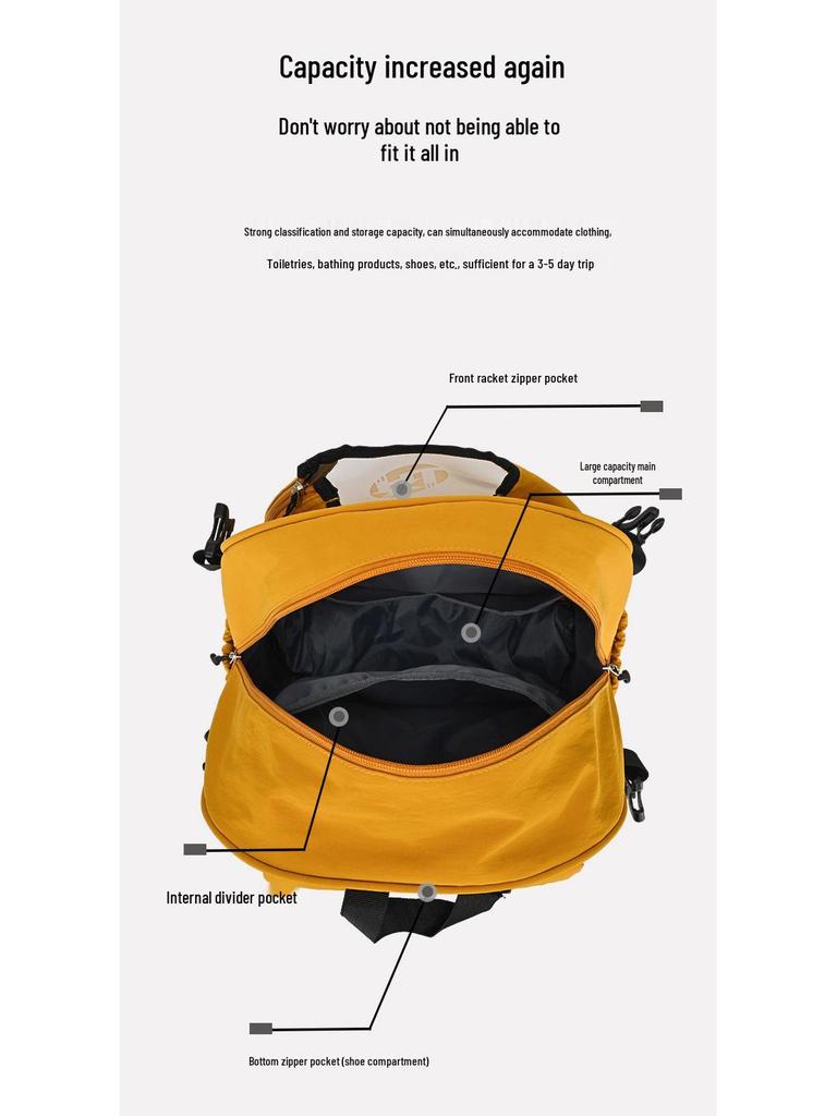 Unisex Sports Backpack: Tennis & Badminton Bag with Dry/Wet Separation, Large Capacity, and Independent Shoe Compartment.