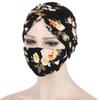 Floral Muslim Hat Face Mask Set Cancer Chemo Hat Slouchy Beanie Hat Inner Hat