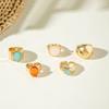 5pcs/7pcs Irregular Chunky Smooth Rings Stackable Retro Metal Ring Opening Rings Set  Daily Wear