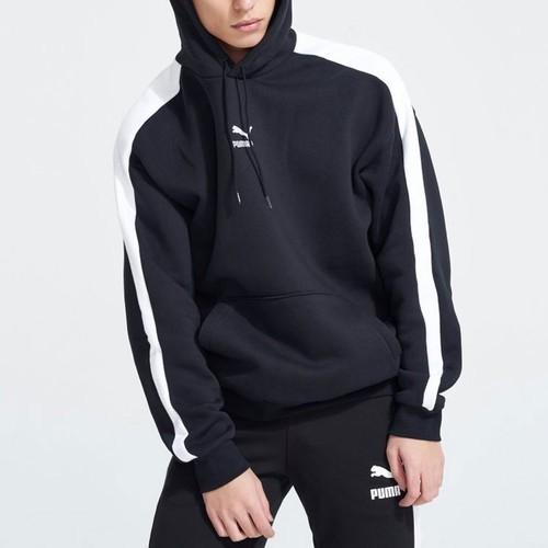 Puma Men's Casual Color-Blocked Pullover Hoodie In Black