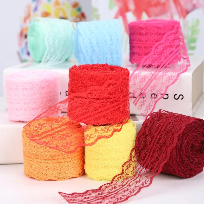 10Meters/Roll 43mm Lace Ribbon Handmade Material DIY Apparel Sewing Fabric Blue Purple Green Pink Red Black White Lace Trimming