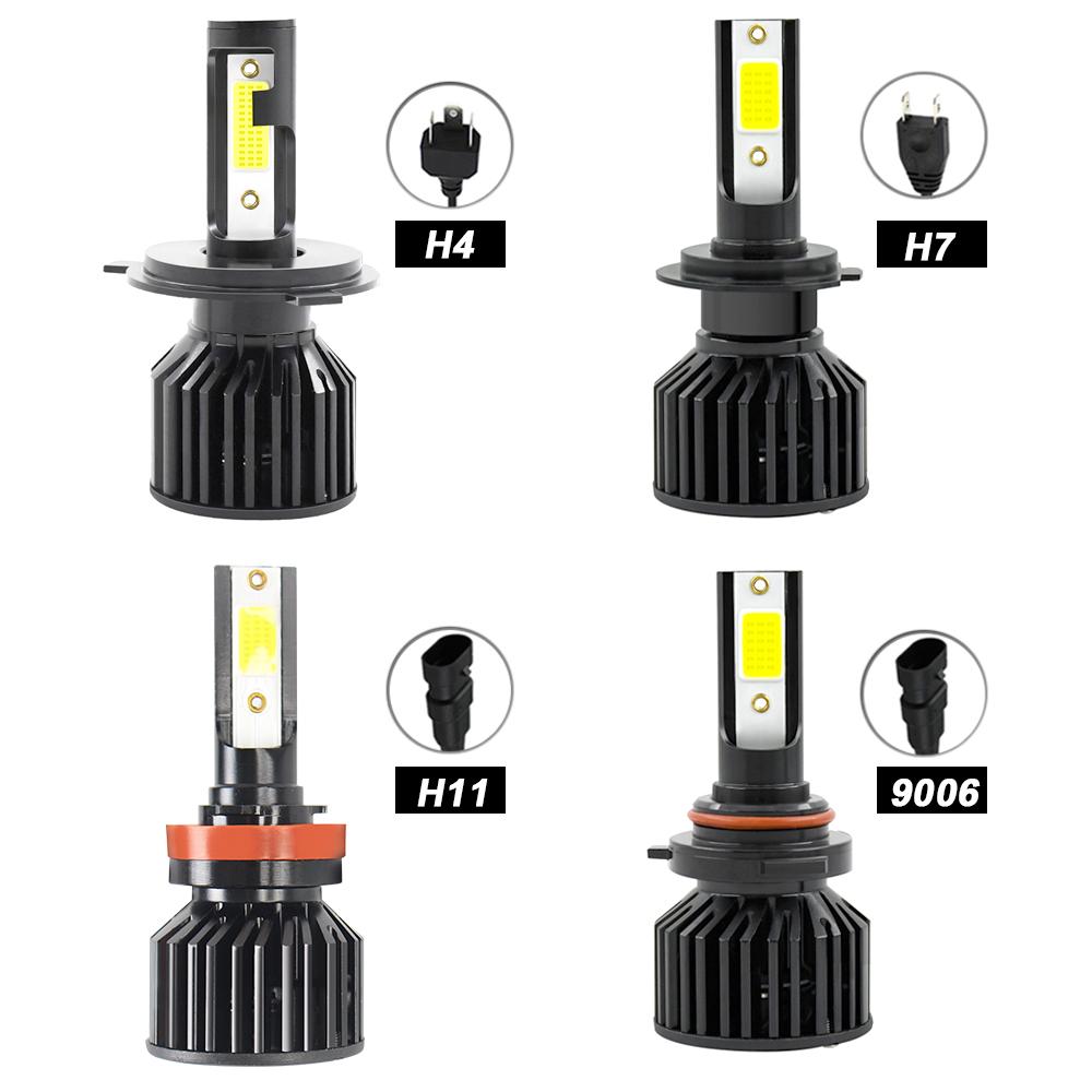 LED Head Lamp 1 Pair Auto Fog Light Bulbs 40W 8000LM 6000K H4 H7 H11 9006 Car  Headlight Car Stylish Super Bright Big Led Chip