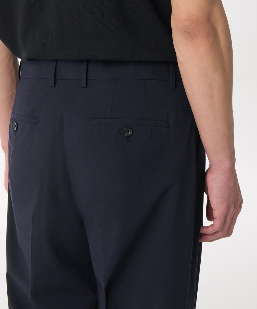 MUSINSA STANDARD [Cooltandard] Real Wide Hidden Banding Slacks [Navy]