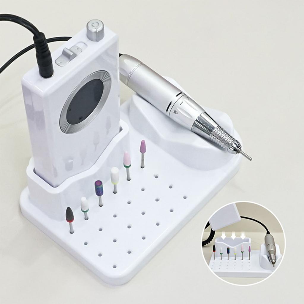 24 Holes Nail Drill Machine & Bits Storage Box Nail Drill Grinding Bit Organizer Nail Drill Tool Displayer Holder Case